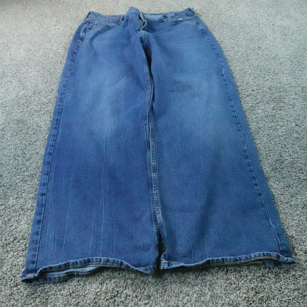 Old Navy Jeans Womens 18 Dark Blue Denim Pants Mid Rise Wide Leg Baggy Stretch